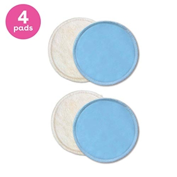 Bamboobies Reusable & Washable, Ultra-Absorbent Overnight Nursing Pads for Breastfeeding, Super Soft Rayon Made From Bamboo, Milk Proof Liner, Natural, 2.4 Oz, 4 Count