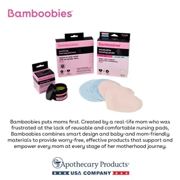 Bamboobies Reusable & Washable, Ultra-Absorbent Overnight Nursing Pads for Breastfeeding, Super Soft Rayon Made From Bamboo, Milk Proof Liner, Natural, 2.4 Oz, 4 Count