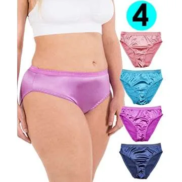 Barbra Lingerie Womens Silky Sexy Satin Bikini Panties S - Plus Size Women Underwear Multi-Pack (XL)...