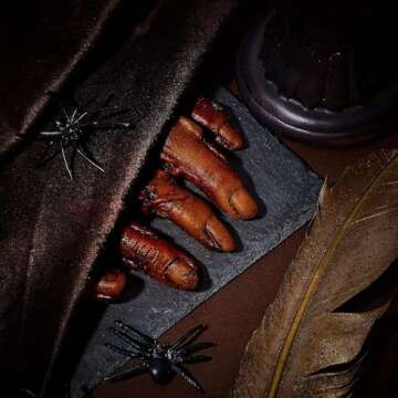 Hicarer 15 Pieces Halloween Broken Fake Body Parts Decoration Scary Fake Fingers Eyeballs Horror Pro...