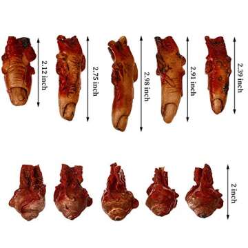 Hicarer 15 Pieces Halloween Broken Fake Body Parts Decoration Scary Fake Fingers Eyeballs Horror Props Halloween Haunted Room Vampire Zombie Horror Party Favors