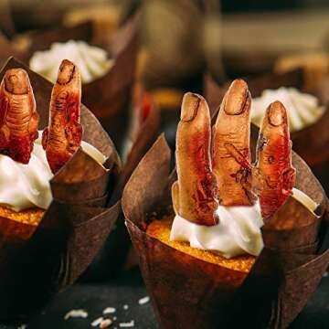 Hicarer 15 Pieces Halloween Broken Fake Body Parts Decoration Scary Fake Fingers Eyeballs Horror Props Halloween Haunted Room Vampire Zombie Horror Party Favors