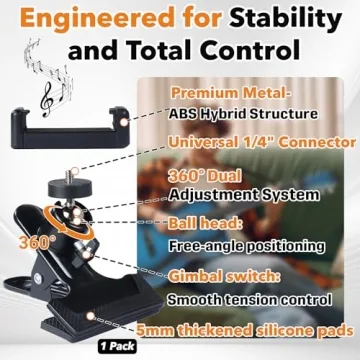 Hyparade 360° Adjustable Guitar Phone Mount Holder