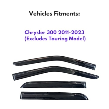 KPY Window Visor Compatible with Chrysler 300 (2011-2023) - 4PC Rain Guard Side Window Vent Deflecto...