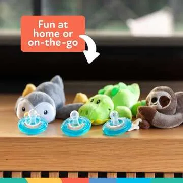 Nuby Snuggleez Pacifier Plush Dino Combo Set for Babies