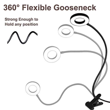 Bekada Adjustable Clip-on Desk Light with 3 Colors 10 Brightness