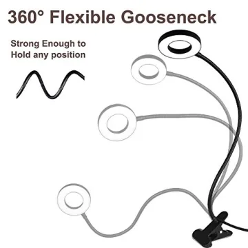 Bekada Adjustable Clip-on Desk Light with 3 Colors 10 Brightness