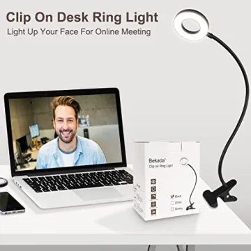 Bekada Adjustable Clip-on Desk Light with 3 Colors 10 Brightness