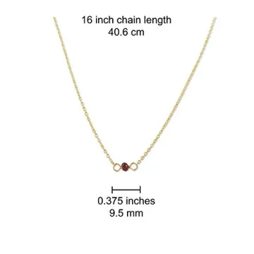 Rebecca Anne Handmade Gold January Garnet Birthstone Necklace