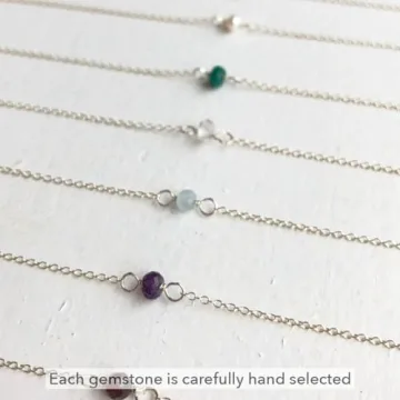 Rebecca Anne Handmade Gold January Garnet Birthstone Necklace