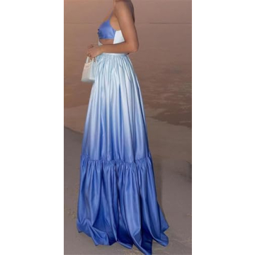 Sexy Tie Dye Maxi Dress for Women Nightclub Party Wear