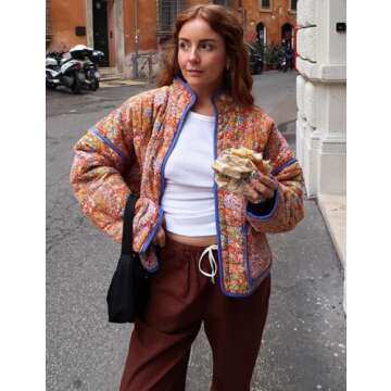 Trendy Yimoon Cropped Puffer Quilted Jacket for Ladies