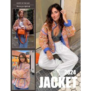 Trendy Yimoon Cropped Puffer Quilted Jacket for Ladies