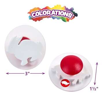 Colorations Easy Knob Grip Stamper Animal Stamps, Jungle, Domestic, Tropical, 14 Stamps, , 2 inches x 3 inches, Storytelling, Card Making, Decorating, Educational, Learning, Biology