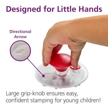 Colorations Easy Knob Grip Stamper Animal Stamps, Jungle, Domestic, Tropical, 14 Stamps, , 2 inches x 3 inches, Storytelling, Card Making, Decorating, Educational, Learning, Biology