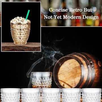 Tanlade 16 Pcs Hobnail Drinking Glasses Vintage Drinkware Acrylic Wine Glasses Old Fashioned Plastic Embossed Glasses Bubble Drinkware Glassware Cups for Beer Cocktail Soda (Classic Style)