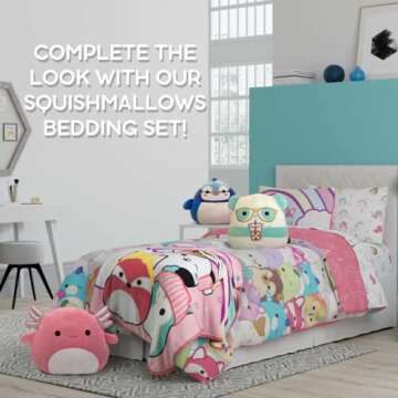 Squishmallows Kids Bedding Super Soft Micro Raschel Throw, 46 in x 60 in, By Franco, Prints may vary as on cloud nine pattern/do not disturb pattern