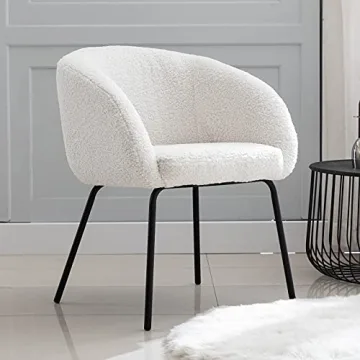 Stylish DUOMAY Faux Fur Barrel Dining Chair Set of 4