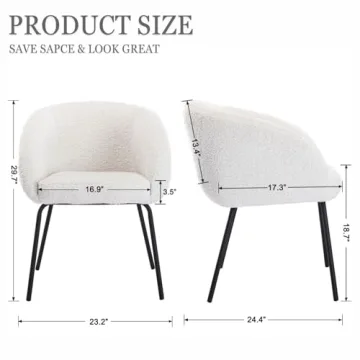 Stylish DUOMAY Faux Fur Barrel Dining Chair Set of 4