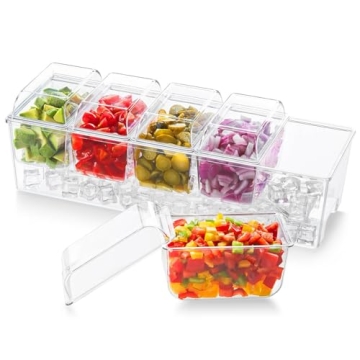 Lifewit Ice Chilled Condiment Caddy - 5 Containers