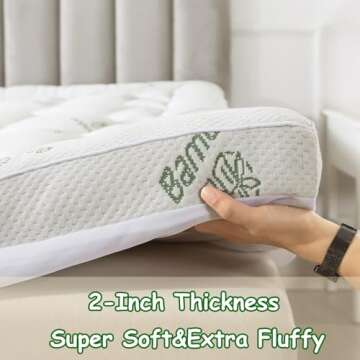 OBOEY Mattress Topper,3D Cloud Shape Mattress Protector Pad,with 1 Pillowcase and Eye-mask,Side Pocket, Waterproof, Cooling Extra Thick Breathable Mattress Cover-King