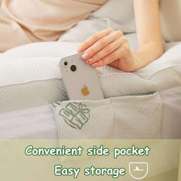 OBOEY Mattress Topper,3D Cloud Shape Mattress Protector Pad,with 1 Pillowcase and Eye-mask,Side Pocket, Waterproof, Cooling Extra Thick Breathable Mattress Cover-King