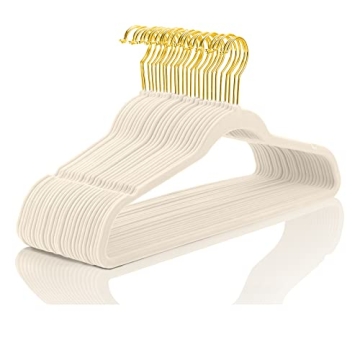 MIZGI Premium Velvet Hangers 50-Pack - Heavy Duty, Non-Slip, Space Saving