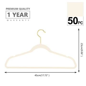MIZGI Premium Velvet Hangers 50-Pack Heavy Duty Non-Slip