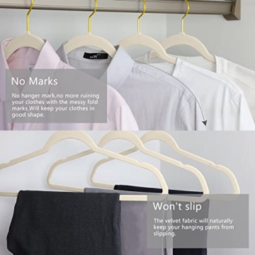 MIZGI Premium Velvet Hangers 50-Pack Heavy Duty Non-Slip