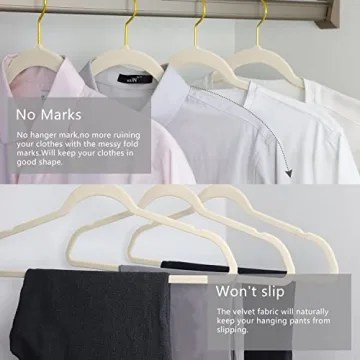 MIZGI Premium Velvet Hangers 50-Pack Heavy Duty Non-Slip