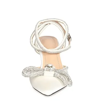 Arqa Rhinestone Bow Heels: Elegant Wedding Pumps for Women