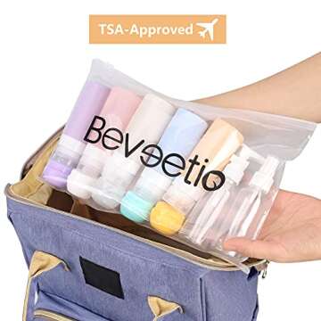Beveetio Travel Bottles TSA Approved 15 Pack,2.9oz Silicone Refillable Size Containers, BPA Free Travel Tubes Toiletries for Cosmetic Shampoo Cream Conditioner Lotion Soap（2.9 OZ Colorful）