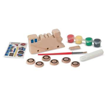 Melissa & Doug Wooden Train and Race Car Kits for Kids