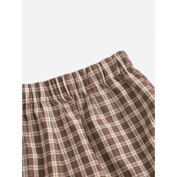 MakeMeChic Women's Elastic Waisted Plaid Shorts Lounge Pajama Shorts Multi3 S