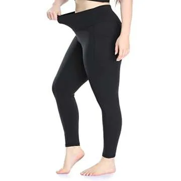 Colorfulkoala Women's Plus Size High Waisted Yoga Pants 7/8 Length Leggings with Pockets