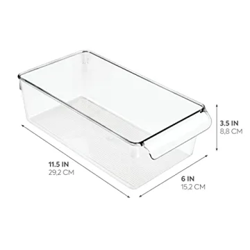 iDesign Linus Organizer Bin - BPA-Free, Clear & Functional
