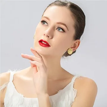 Gold Clip On Earrings for Women, Vintage Style Non Pierced