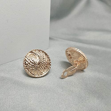 Gold Clip On Earrings for Women, Vintage Style Non Pierced