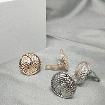 Gold Clip On Earrings for Women, Vintage Style Non Pierced