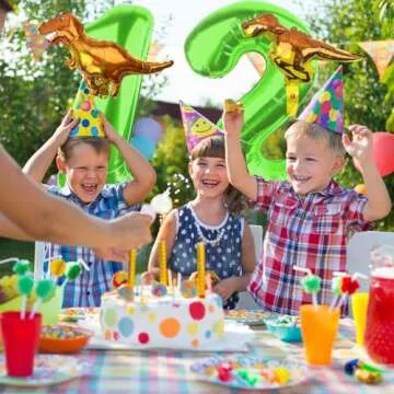 LEBERY 40 Inch Dinosaur Number 2 Balloon for Kids