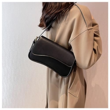 Chic Y2K Shoulder Bag for Women - Adjustable Vegan Leather Handbag