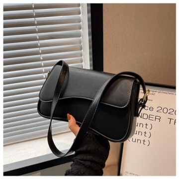 Chic Y2K Shoulder Bag for Women - Adjustable Vegan Leather Handbag