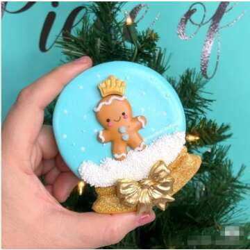 Q-BAKER Christmas Ornaments Cookie Cutters, 4PCS Stainless Steel Snow Globe,Round Ornament,Teardrop Bauble, Finial Shapes with Decorating Instructions