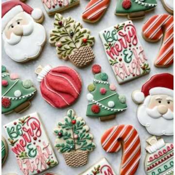 Q-BAKER Christmas Ornaments Cookie Cutters, 4PCS Stainless Steel Snow Globe,Round Ornament,Teardrop Bauble, Finial Shapes with Decorating Instructions