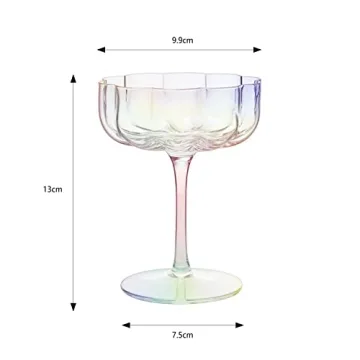 Khen Flower Vintage Wavy Glass Coupes Set of 2 Iridescent