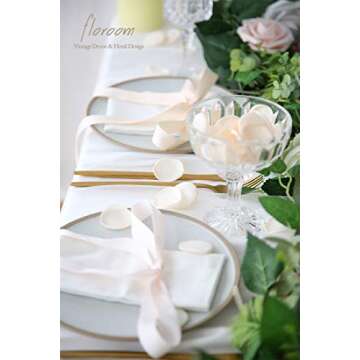 Floroom 500pcs Rose Petals Cream Faux Silk Flower Petals for Wedding Flower Girl Basket Aisle Scatte...