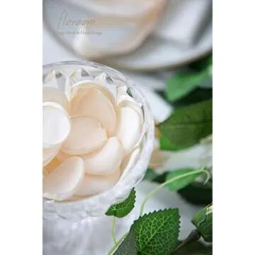 Floroom 500pcs Rose Petals Cream Faux Silk Flower Petals for Wedding Flower Girl Basket Aisle Scatter Dinner Table Centerpieces Party Confetti Bridal Shower Romantic Night Decoration