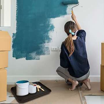 All-Weather Indoor/Outdoor Boot Tray - Weather-Resistant Hard Plastic Shoe Mat with Raised Edge for Entryways, Decks, and Patios by Stalwart (Black)