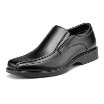 Bruno Marc Men's Leather Lined Dress Loafers Shoes - Stylish Comfort in Black