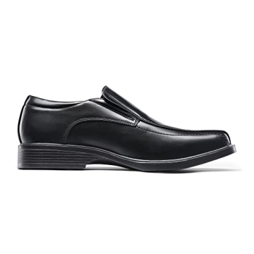 Bruno Marc Men's Leather Loafers - Stylish Comfort in Black
